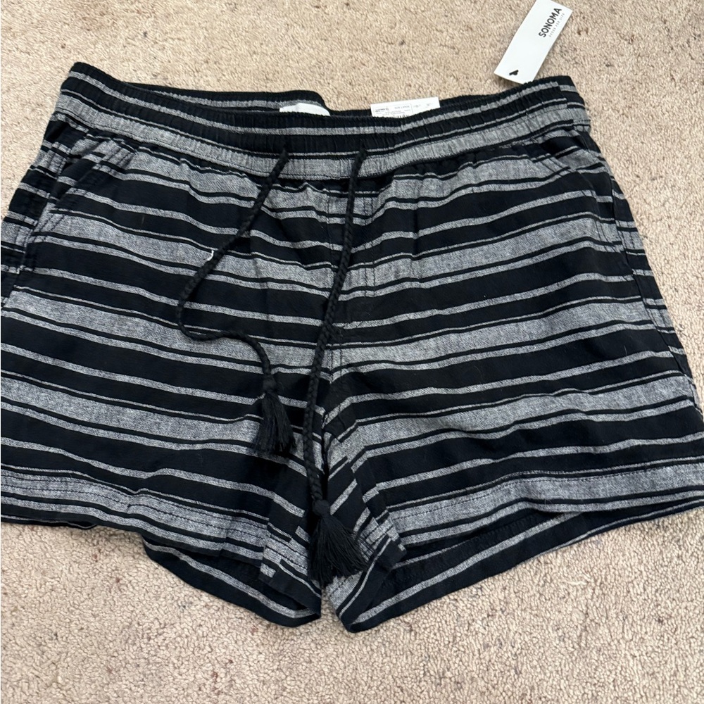Sonoma Striped Black and Gray Shorts